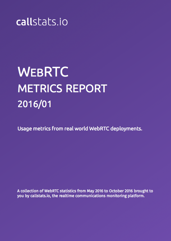 WebRTC Metrics Report 2016/01 by callstats.io