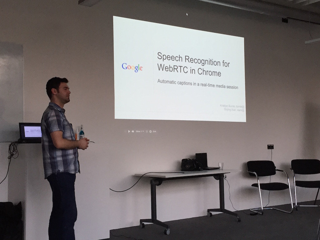 Kristijan Burnik at the WebRTC meetup in Munich