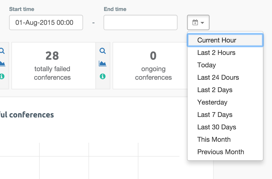 Predefined time filter values