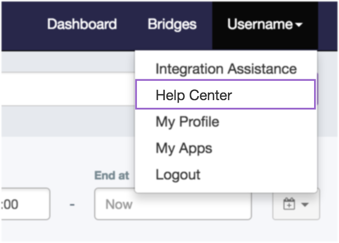 Help center link in callstats.io dashboard