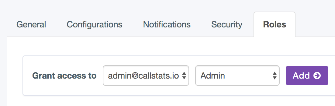 Change ownership in callstats.io dashboard