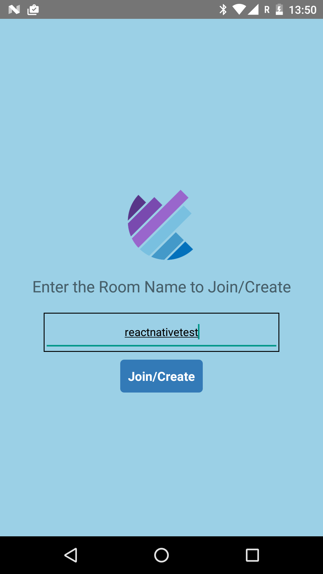 Create room in the callstats.io React Native application.