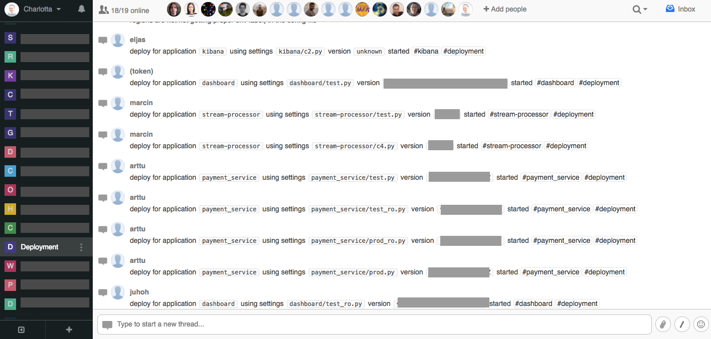 Deployments in Flowdock